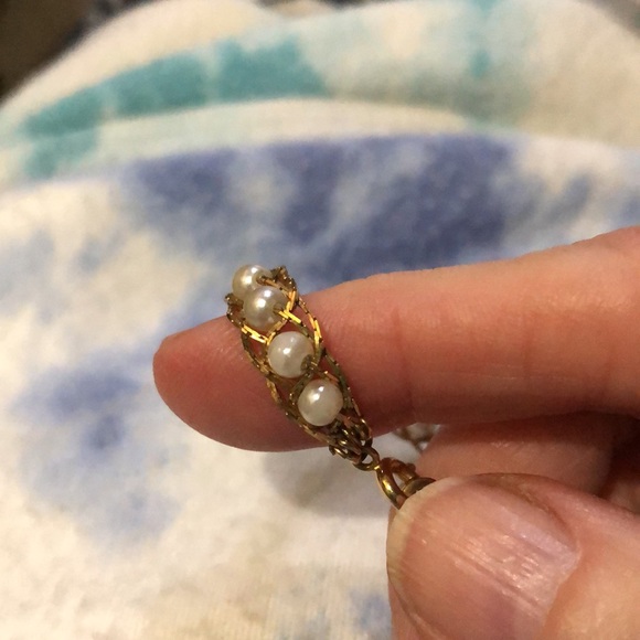 Vintage Napier Faux Pearl Necklace and Bracelet w/Intertwined Chains - Picture 8 of 13